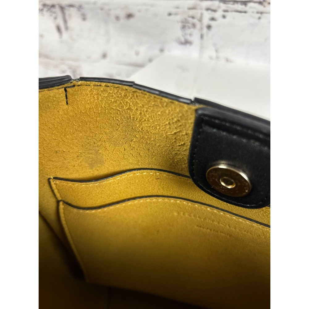 Stella McCartney Black Shoulder Bag Logo Perforated Strap Gold Hardware - Picture 13 of 14